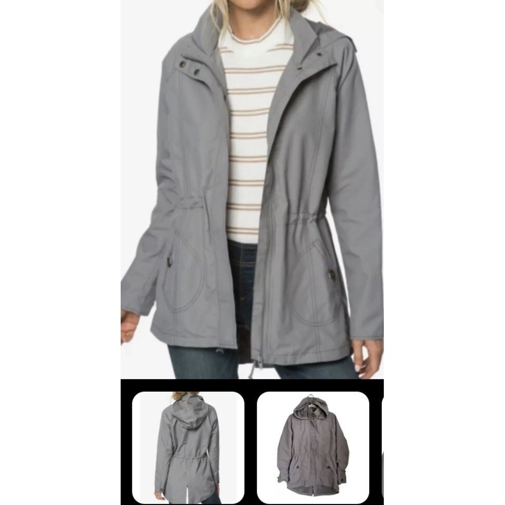 O'NEILL Wendy Jacket Womens XS Gray Hooded Lightweight Vented Zip Up Outdoor